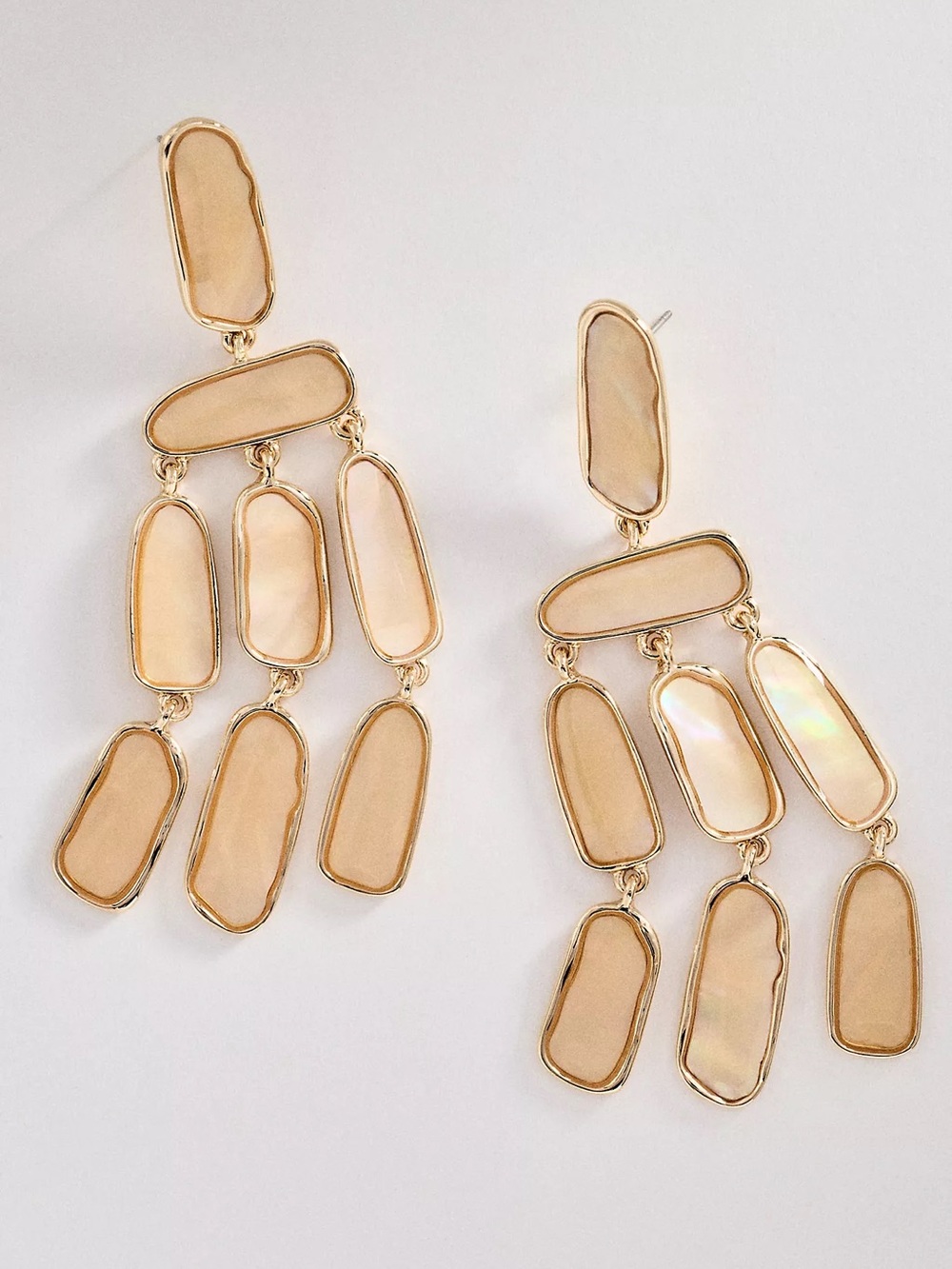 Anthropologie Colorful Stone Drop Earrings - NWT - Peach